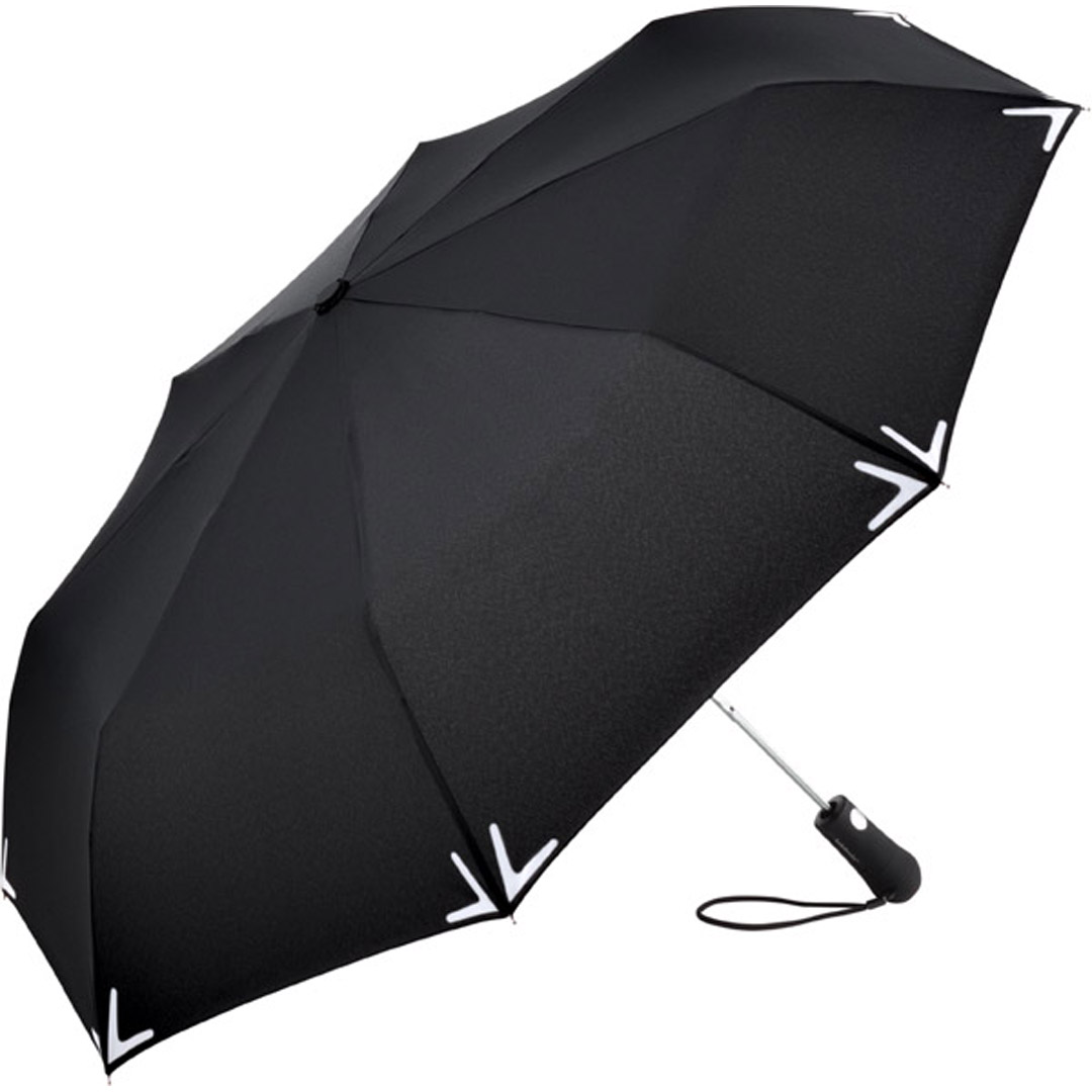 FARE AC-Mini-Taschenschirm Safebrella® LED schwarz
